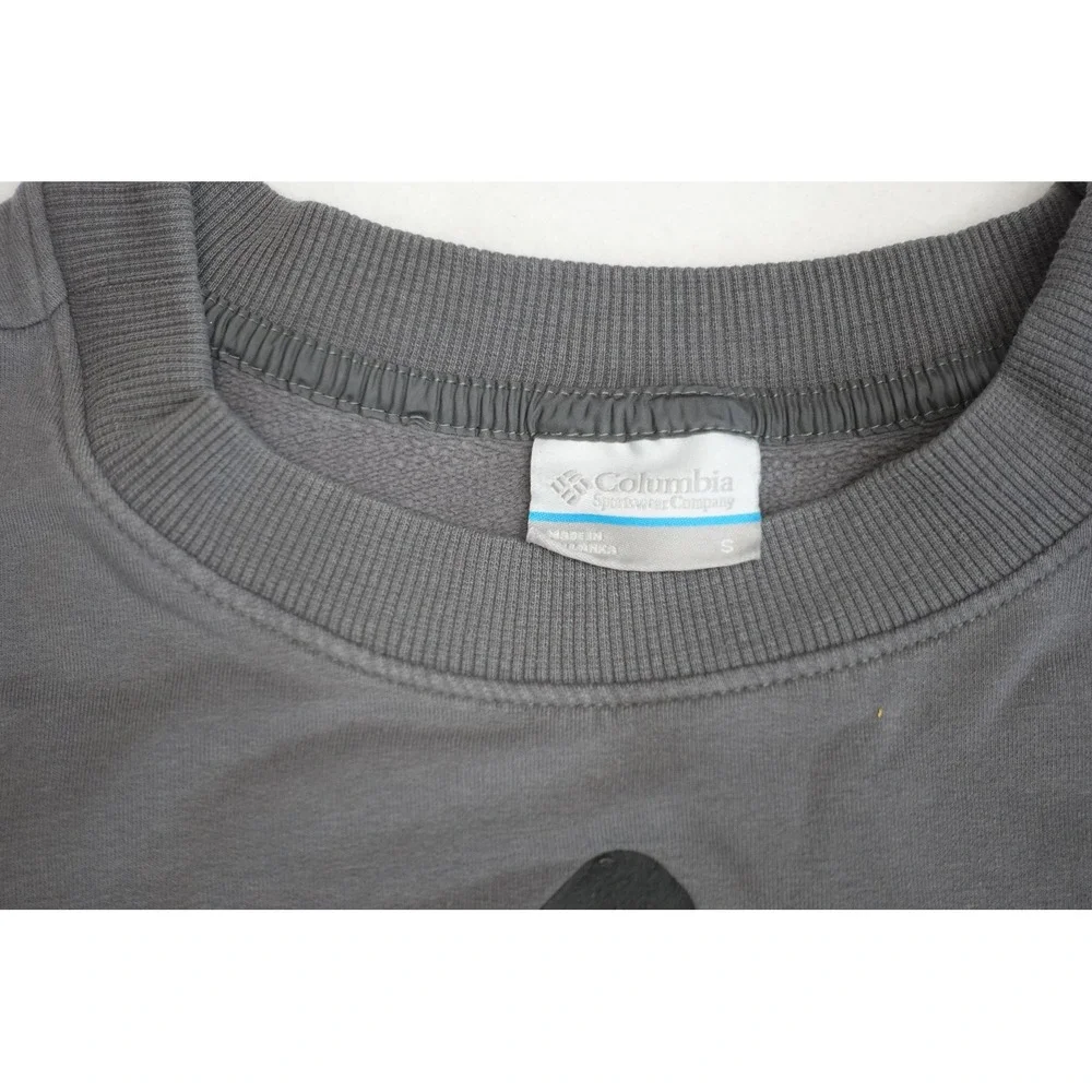 Columbia Sweatshirt Mens Small Gray Fleece Pullover Crewneck Logo Pockets